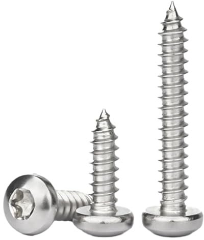 Rundkopfschrauben Torx Stecknuss Edelstahl Sechskant Holzschrauben mit Zylinderkopf, Silber, M4x40mm, 50 Stück