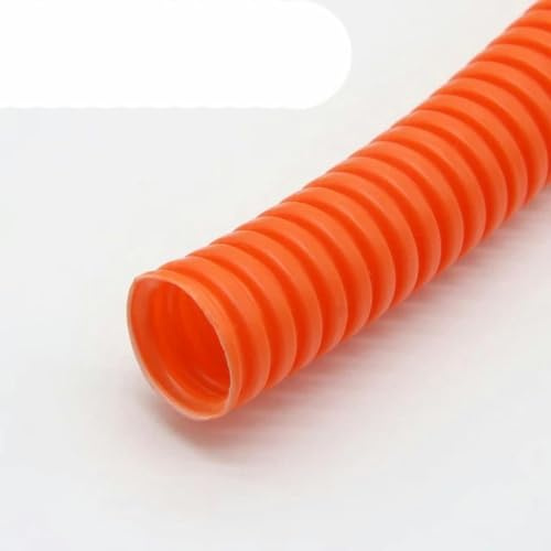 Tubo corrugato isolato in PP da 1/5/10 m Tubo flessibile per filettatura Tubo corrugato in plastica Manicotto protettivo 7,5 mm-34,5 mm-Chiusura arancione-AD 25 x ID 20 mm-5 metri