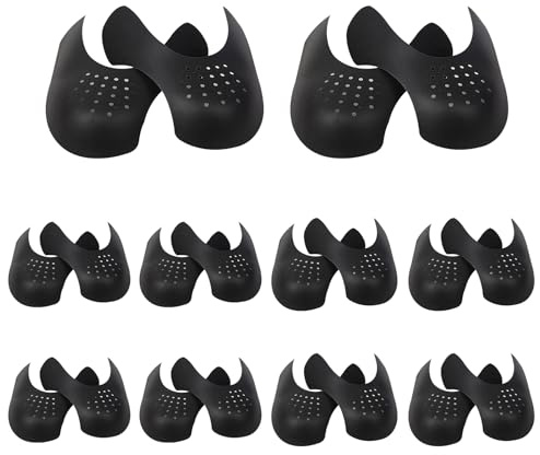 QYRDBGY 10 Paires Coques Anti-Plis pour Chaussures - Protection Contre les Rides Taille S/L - Homme & Femme - Noir - Maintien Parfait des Pointes