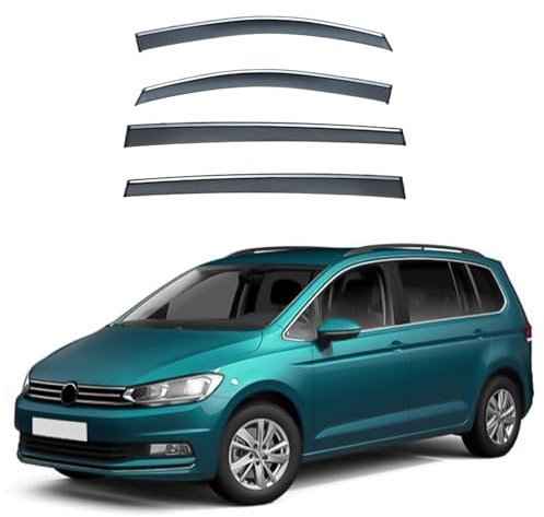 SUNJFY Windabweiser Passend für VW Touran MK2-5T 2016-2023 2024, Vorne, Regenabweiser, Aerodynamisch, Einfache Montage, Auto Zubehör