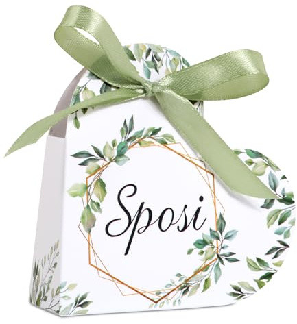 BOFUNX 24pcs Scatole Portaconfetti Matrimonio Scatoline Bomboniere Confetti Scatole Carta Regalo Sposi con Nastro per Promessa Matrimonio Fidanzamento Anniversario Festa