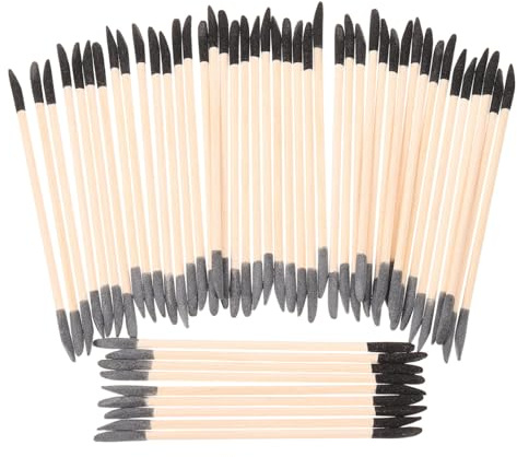 DECOMELODY 50 Piezas Varillas de Lijado Doble para Manicura Herramientas Detalladas con Superficies y Gris Palitos de Madera Natural para Cuidado de Uñas y Decoración Precisa Paquete de