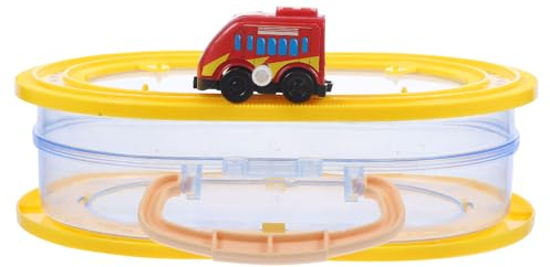 Alasum Mini Coche de Cuerda Multifunción Rojo, Caja de Almacenamiento Transparente y Práctica, Estuche Portátil para Juguetes y Organizador de Escritorio, Adecuado para Juego de rol