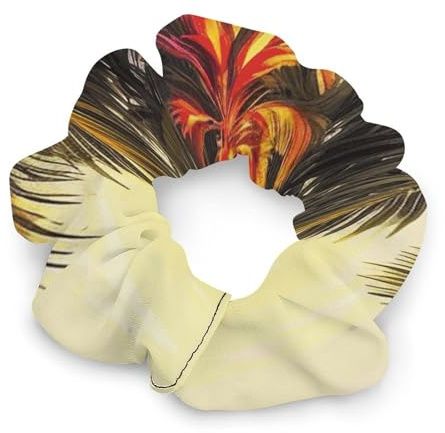 Tropical Flower Palm Tree Hair Scrunchies for Women Cute Elastic Hair Bands Large Ponytail Holders Soft No Crease Hair Ties Stylish Hair Accessories No Damage Scrunchy for Thick Thin Hair