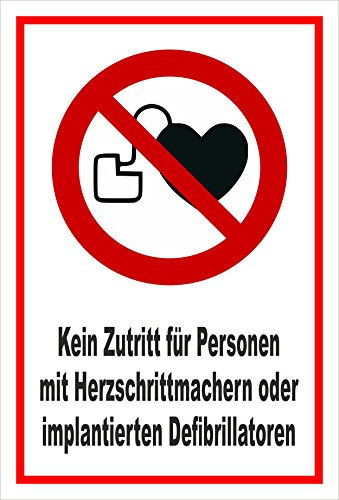 Melis-Folienwerkstatt Schild - Herzschrittmacher - 45x30cm - 3mm Aluverbund – S00355-019-B 20 VAR