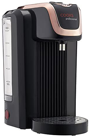 Cooks Professional Instant Hot Water Dispenser 2600W with 2.5L Capacity & Drip Tray | Energy Efficient Boiling Kettle Kitchen Dispensers for Hot Drinks, Tea & Coffee Making | Black/Rose Gold
