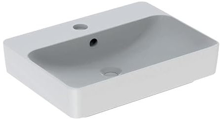 Geberit VariForm Aufsatzwaschtisch rechteckig, 600x450mm, mit Hahnloch, mit Überlauf, Farbe: Weiß, mit KeraTect - 500.780.00.2