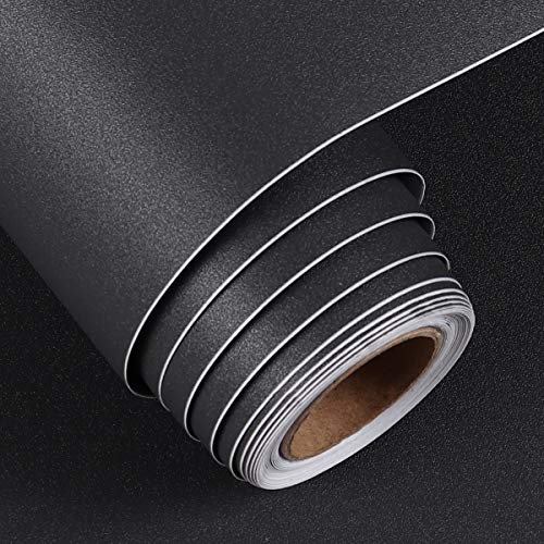 FunStick Vinilo Adhesivo Muebles Negro Pegatina Vinilo Adhesivo Muebles Rollo Papel Adhesivo Decorativos para Cocina Armario Mesa Lamina Adhesiva para Portátil Vinilo Adhesivo Cristal Cocina 40cmx2m