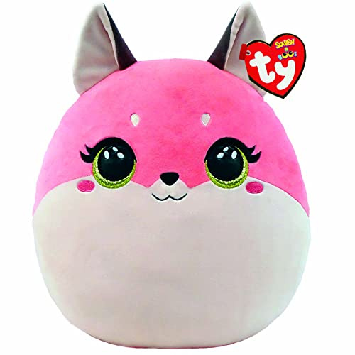 Ty - Morbido Peluche Cuscino - Squish a Boos - Volpe - Rosa - Roxie - 39323-33 centimetri - Ottima idea regalo per grandi e bambini - Ideale per ogni occasione