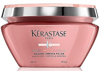 Kérastase Haarmaske für strapaziertes und coloriertes Haar, Gegen Haarbruch und Porosität, Masque Chroma Filler, Chroma Absolu, 200 ml