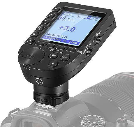 NEEWER Upgraded QPRO-C TTL Wireless Flash Trigger Compatible with Canon 1/8000s HSS Large Screen Slanted Design 5 Group 9 Customizable Functions for Q4 Q3 Z2 Z1 Z760 NW760 S101-300W PRO/400W PRO