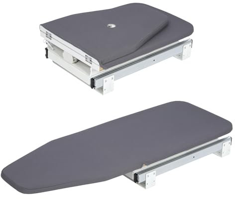 Nisorpa Folding Ironing Board 180° Rotatable Ironing Boards Pull Out Ironing Board Space Saving Ironing Boards with Heat-resistant Cover 82 x 30cm