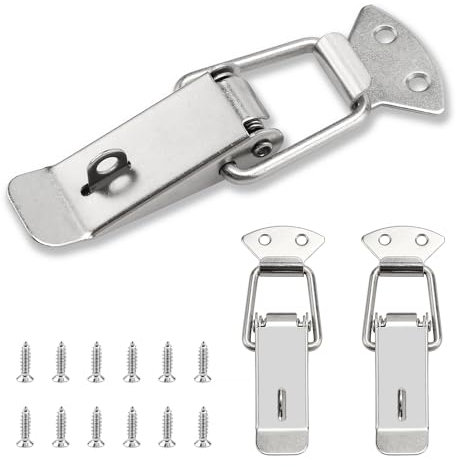 YIXISI 3 Piezas Cierre de Resorte, Cerradura de Palanca 112mm, con Anillo de Bloqueo, Cerrojo de Bloqueo del Gabinete, Corchete Traba para Caja de Herramientas, Cajcón, Baúl