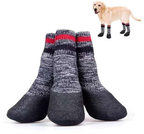 YPDOPORA rutschfeste Hundesocken, wasserdichte Hundeschuhe Für Drinnen Und Draußen, rutschfeste Hundesocken, Stiefel, Rutschfester Hundepfotenschutz, Verhindern Das Lecken Von Socken,XXL