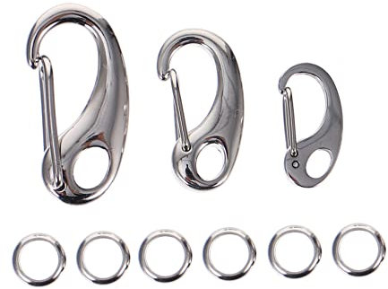 Housoutil 3 Stück Edelstahl Haustiermarken Clips Mit 6 Ringen Anti Verlust Anhängerhalter Für Hundehalsband Und Katzengeschirr Leichter Gurtclipring Für Haustiere
