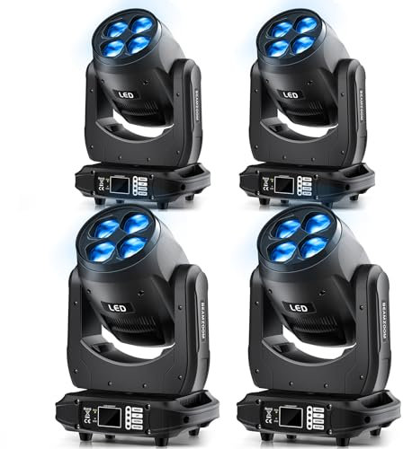 WZYBUTA Moving Head 200W LED Bühnenlicht RGBW DMX512 Party Licht Spot Beam Disco licht für DJ Discolicht Projektion Club Bar Hochzeit Beleuchtung-4 Stück