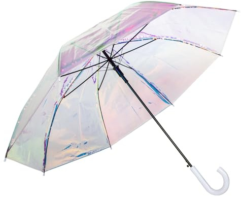 ShedRain Iridescent Stick Umbrella, 50 Canopy Coverage, Crook Handle