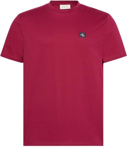 Calvin Klein Uomo T-Shirt Maniche Corte Badge Jersey Classic Tee in Cotone, Rosso (Beet Red), M