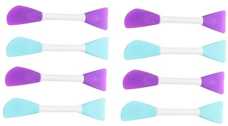 TEHAUX Silicone Painting Mixing Spatulas with Smooth Handle Design Double-Ended 8pcs Oil Painting Mixer Scraper Tools for Wall Decoration and Fabric