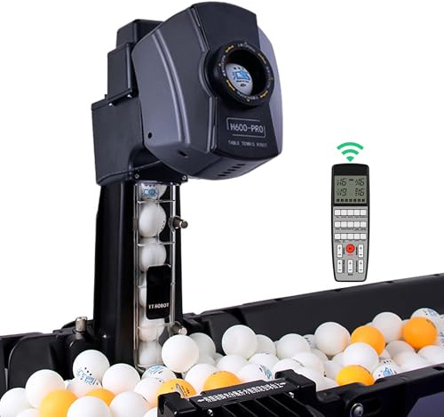 AeasyG Robot da ping pong/Macchina per palle di ping-pong con telecomando e robot per tennis di tavolo dotato di rete, in grado di contenere 100–300 palle di tennis di tavolo