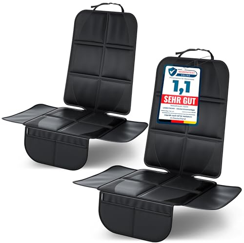 LIONSTRONG - Protector Seguro para Asiento Infantil - Protege tu Coche - Fundas para sillas de Coche - ISOFIX - Negro 2 uds