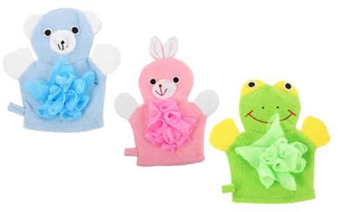 FOMIYES 3 Pcs Mitaines de Bain Exfoliantes pour Bébé Lavage Doux Dos Poitrine, Maison