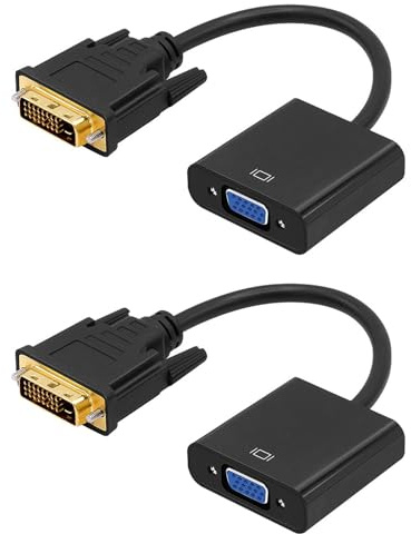 MALSSE Durabilité DVID vers VGA Adaptateur actif pour ordinateurs et écrans avec câble blindé Plug & Play Installation facile Adaptateur DVI vers VGA