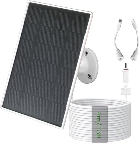 Panneau solaire 3W/5V avec batterie intégrée de 6000mAh, ports DC/USB-C/Micro USB, chargement multi-appareils, compatible avec Ring, eufy, Reolink, Blink et autres caméras, ainsi que les appareils 5V