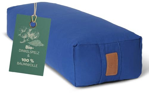 #DoYourYoga Yogabolster »Paravati« mit Bio-Dinkelspelz (KBA), waschbarer Bezug, 67cm x 13cm, Yogakissen/Sitzkissen/Zafukissen für Yin Yoga - Navyblau