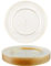 MATANA 25 Elegantes Platos de Plástico Duro Transparente con Brillos Dorados, 26cm - Resistentes y Reutilizables - Bodas, Cumpleaños, Bautizos, Navidad, Barbacoas, Fiestas