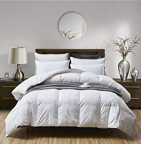 Goose Feather Down Duvet [D] Quilt 13.5 Tog Luxury Quilt TC600 Comforter Deluxe Best Hotel Quality, Super Soft, Warm and Cosy, Anti Allergy, Computer Quilted Self piping (Double 200x200cm)