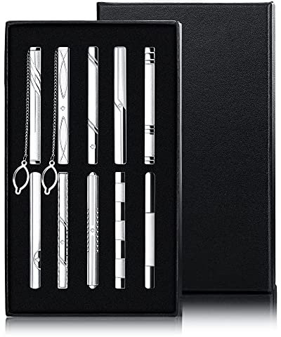 JeryWe 10 Pcs Stück Männer Hochzeit Krawatten Männer Metall klassische Krawatte Clip Bar Clip Set für Valentinstag Hochzeit Geschäft