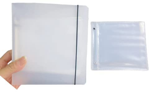6x6 Refillable Photo Sleeves with Plastic Page Protectors,Binder with Plastic Sleeves 30 Page Waterproof Pocket Flip Book for 60 Pictures, Holds Photographs, Postcards, Recipe Cards & Name Cards