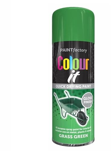SuperGift.com 3x Grass Green Gloss All Purpose Aerosol Spray Paint 400ml Quick Drying Spray, Fast Dry and Excellent Coverage for Metal, Wood, Plastic and More by Diva Gift