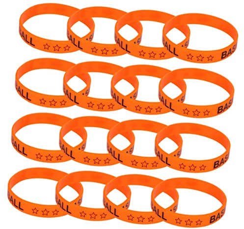 ifundom 20 Stück Basketball Armbänder aus Silikon mit Robustem Design und Leuchtender Farbe Passend für Handgelenke für Geburtstag und Karneval
