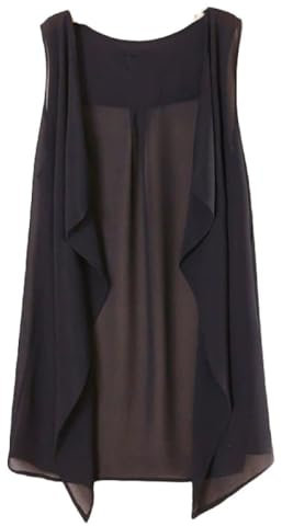 OutFyt Gilet da Donna Gilet in Chiffon Blazer Senza Maniche, Scollo A V Aperto Frontale Cardigan Spolverino Gilet Casual Top Gilet Capispalla Canotta Estiva,XXL