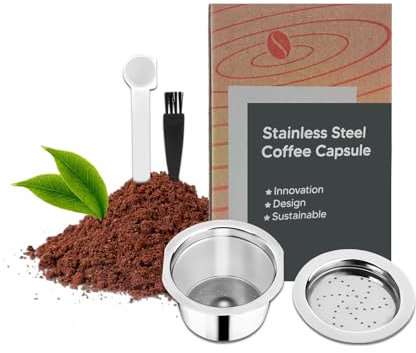 FOVNOT Inossidabile Acciaio Caffè Capsule, Riutilizzabile Caffè espresso Capsule per K Fee Pods Caffè Capsula Filtro con 1 Cucchiaio E 1 Spazzola