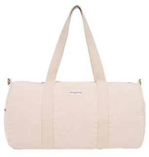 HOLZRICHTER Berlin - Weekender aus 100% Baumwolle für Damen und Herren (No 20-1), Duffel Bag 50x28x28 cm, Handgefertigte Reisetasche, in Schwarz, Braun, Khaki und Beige (Beige)