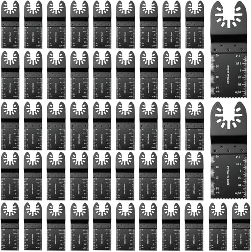 50Pcs Oscillating Tool Blades 35mm Professional Universal Oscillating Saw Blades Wood Multitool Blades Compatible with Dewalt, Milwaukee, Makita, Ryobi, Rockwell, Bosch