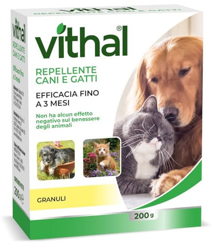 VITHAL Repellente Cane e Gatto in Granuli 200gr - Protezione Superfici e Ambienti Interni e Esterni, Fino a 3 Mesi