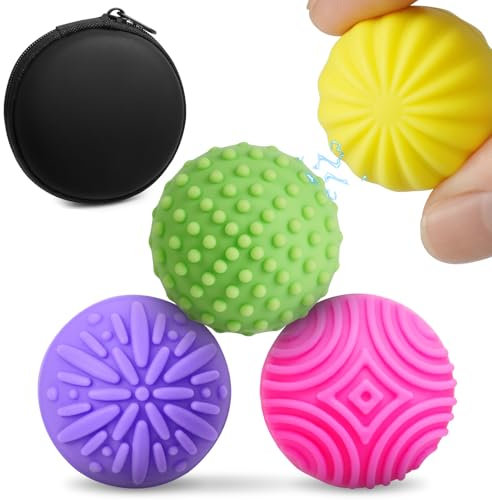 HOTUT Stressfri boll, 4 stycken magnetisk attraktionsdekompressionsboll, anti-stressboll med silikon för att lindra ångest och hantera ilska som gåva