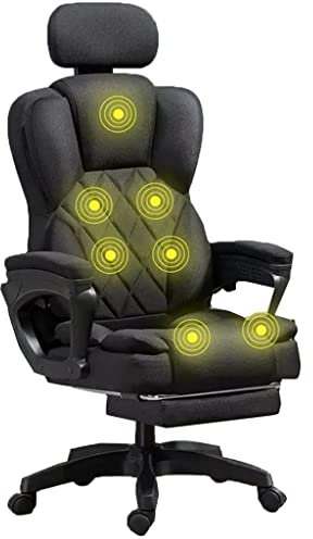 Ergonomischer beheizter Computer-Schreibtischstuhl mit drehbarer Fußstütze, Lendenkissen, Bürostuhl für Komfort und Unterstützung