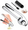 Bangbobi Spremiaglio in Acciaio Inox - Spremiaglio Professionale per la Cucina - Spremiaglio e frantoio Facile da Pulire con pelapatate e Spazzola