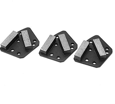Polishing Pads, Concrete Polishing Blocks 3Pcs Trapezoid Concrete Cutting Grinding Blocks 6 Hole Straight Teeth for Concrete Floor Grinding Machine