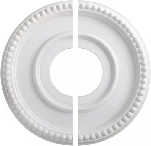 Stuckrosette, Runde Aufgeteilte Medaillon-PU-dekorative Deckenventilator-Leuchten-Abdeckungs-Platte für Lampen, Deckenventilator-Dekor und Zuhause