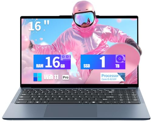 AVENKA Gaming Laptop i5, 16 inch Laptop Up to 3.60 GHz, Business Notebook Computer for 16GB RAM 1TB SSD, Full HD 1920X1200 Display Backlit Keyboard 180 Angle Opening,Business Work laptops,WiFi 5,HDMI