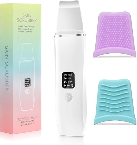 Skin Scrubber,Ultrasonic Face Scrubber Blackhead Remover with 4 Modes, Facial Skin Scrubber Blackhead Pore Remover for Deep Cleansing