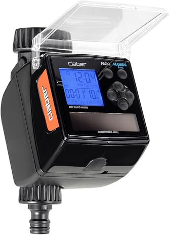 Claber Tempo Hybrid, programmatore a rubinetto a una via con pannello fotovoltaico