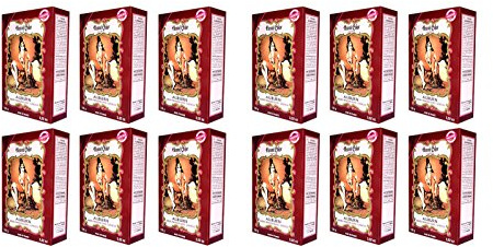 12 X 100g Henna Color Naturhaarfärbemittel Pulver Farbe Öko Mahagoni dunkel (auburn) - 12Stück