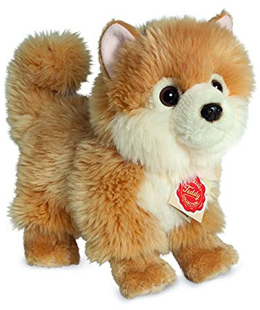 Teddy Hermann 91922 Hund Zwergspitz 22 cm, Kuscheltier, Plüschtier mit recycelter Füllung
